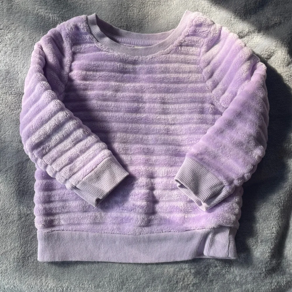 Carter's Cat & Jack lot 2 pcs Fleece‎ Lined hoodie Jacket & purple soft sweater